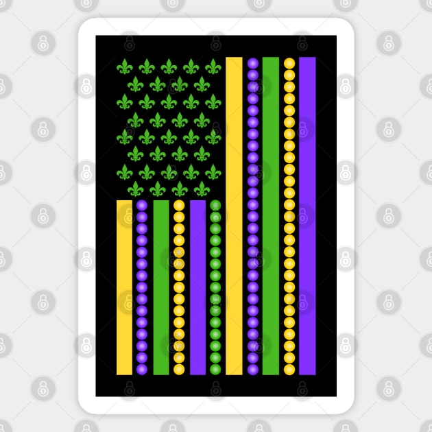 Mardi Gras Flag - New Orleans Magnet by BDAZ